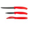KNIFE SET 2X WITH SCRAPER 1X, RED