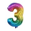 BALLOON NUMBER 3, 33X19CM RAINBOW FOIL