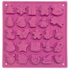 SILICONE CHRISTMAS MOULD 25PCS PINK 17,8X18,7X1,3