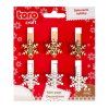 WOODEN PEGS "SNOWFLAKE" 3,5CM, 6PCS