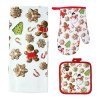 KITCHEN SET - GLOVES, OVEN MITT, TEA TOWEL, GINGERBREAD MEN