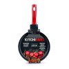 Deep frying pan 24cm, black red, non-stick surface