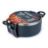 CASSEROLE WITH GLASS LID NERO KITCHISIMO 24X10CM 4L