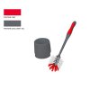 TOILET BRUSH SET WITH BOWL, RED/GRAY 32X7,5M