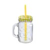 MASON JAR WITH STRAW, 450 ML