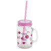 MASON JAR WITH LID AND STRAW, 450ML, FRUIT