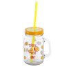 MASON JAR WITH LID AND STRAW, 450ML, FRUIT