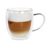 GLASS WITH HANDLE 400ML LATTE MACCHIATO, DOUBLE BOROSILICATE GLASS -003