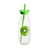 BOTTLE WITH LID AND STRAW 500ML, FRUIT MOTIF, ASSORT