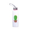 GLASS BOTTLE WITH CACTUS CAP 390ML 3 ASSORT