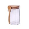 JAR WITH BAMBOO LID AND SPOON 500ML BOROSILICATE