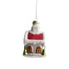 CHRISTMAS HOUSE ORNAMENT 5,8X8,9CM GLASS