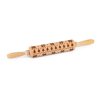 WOODEN DOUGH ROLLER WITH SNOWFLAKE PATTERN 19CM