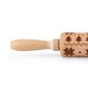 WOODEN DOUGH ROLLER WITH SNOWFLAKE PATTERN 19CM