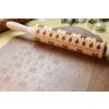 WOODEN DOUGH ROLLER WITH SNOWFLAKE PATTERN 19CM