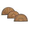 Mat half circle coconut and rubber, 40 x 70 cm