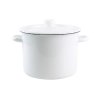 POT WITH LID ENAMEL 5,5L, WHITE