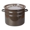 POT WITH LID ENAMEL 20L, BROWN