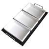 Set of rectangular bowls, 3 pcs, ceramic, wooden tray