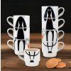 TORO Ceramic Stackable Mug 340ml, 4 pcs, Dog