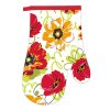 OVEN MITT WITHOUT MAGNET 18X27 RED FLOWERS