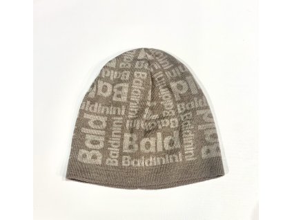 Dámská tmavší béžová čepice, zdobení logem "Baldinini"
