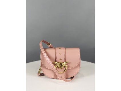 Crossbody kožená, lososová kableka PINKO přes rameno