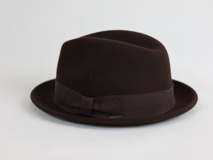 Bailey Tino Mini Fedora tmavě hnědý, voděodolný klobouk