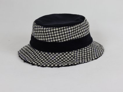 Alfonso D'Este Bucket Hat unisex černo-bílo-modro-šedivý klobouk