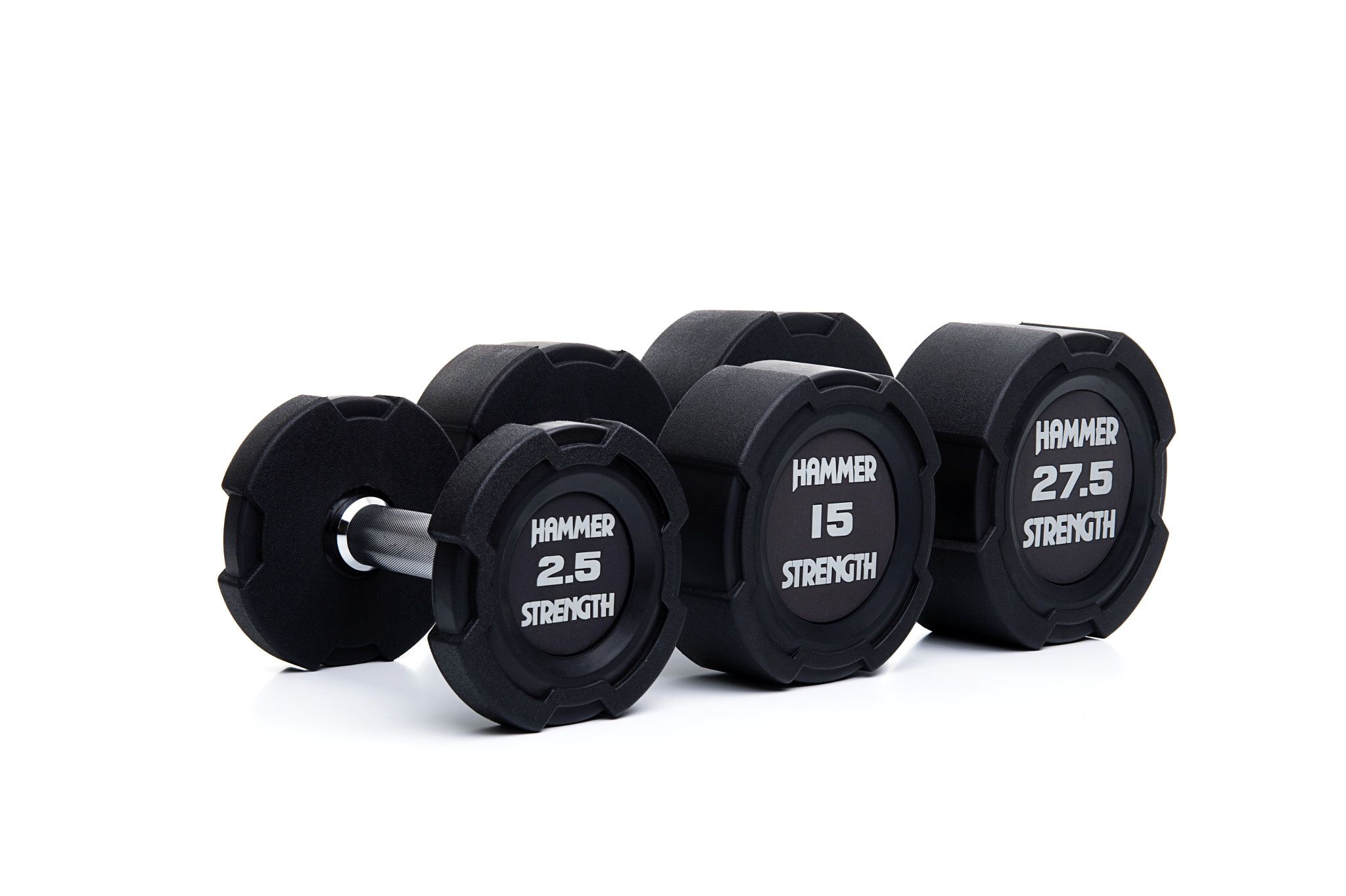 Jednoruční činky gumové 40 kg HAMMER STRENGTH (pár)
