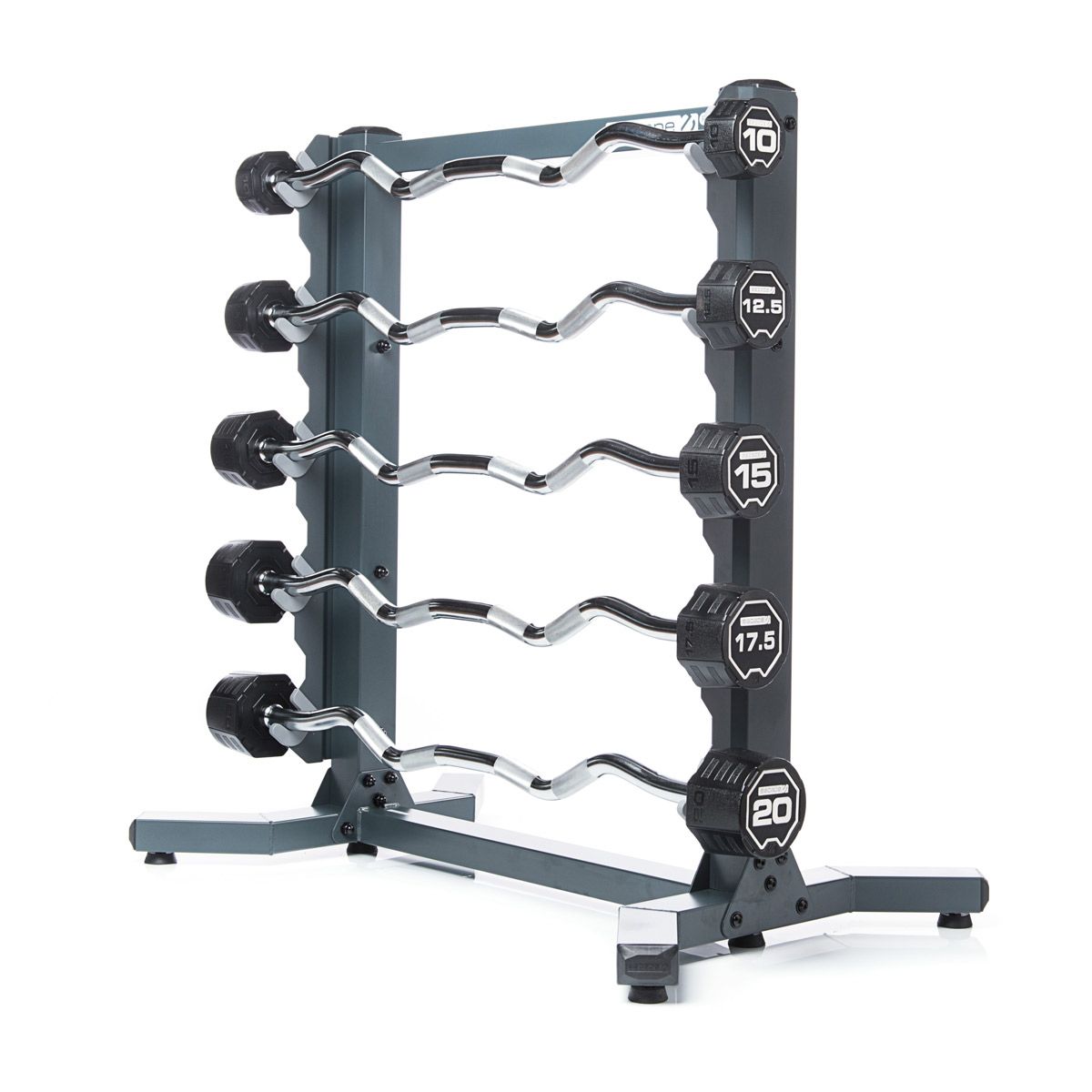 Escape Fitness Sada uretanových obouručních činek lomených Escape 25-45kg + stojan RACKBB5 na 5 činek