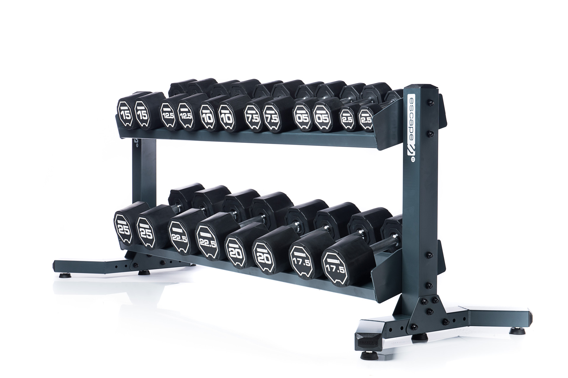 Escape Fitness Sada uretanových jednoručních činek Escape 2 - 20 kg + stojan RACKDB10