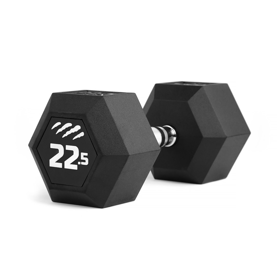 Jednoruční činka gumová HEX 22,5 kg Tiguar (cena za 1 ks)