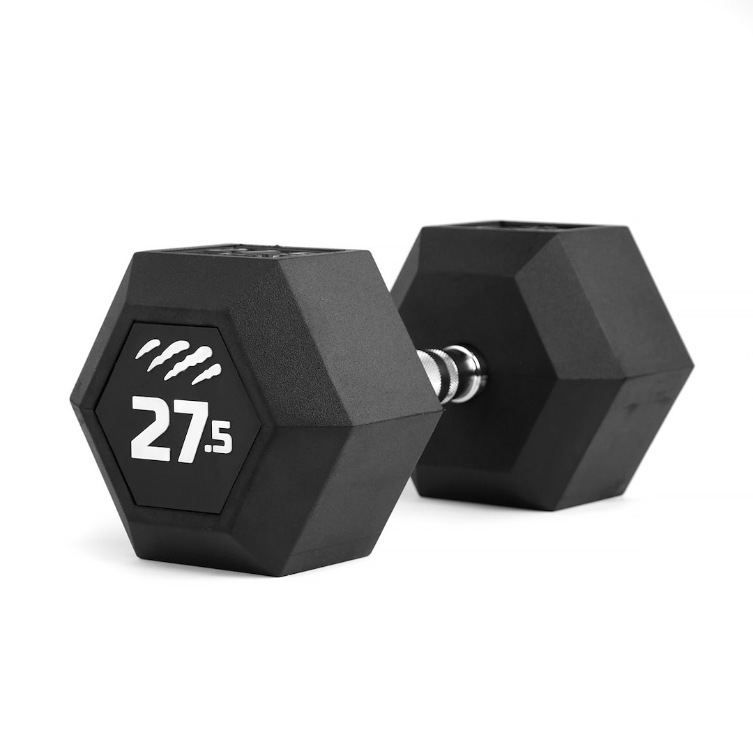 Jednoruční činka gumová HEX 27,5 kg Tiguar (cena za 1 ks)