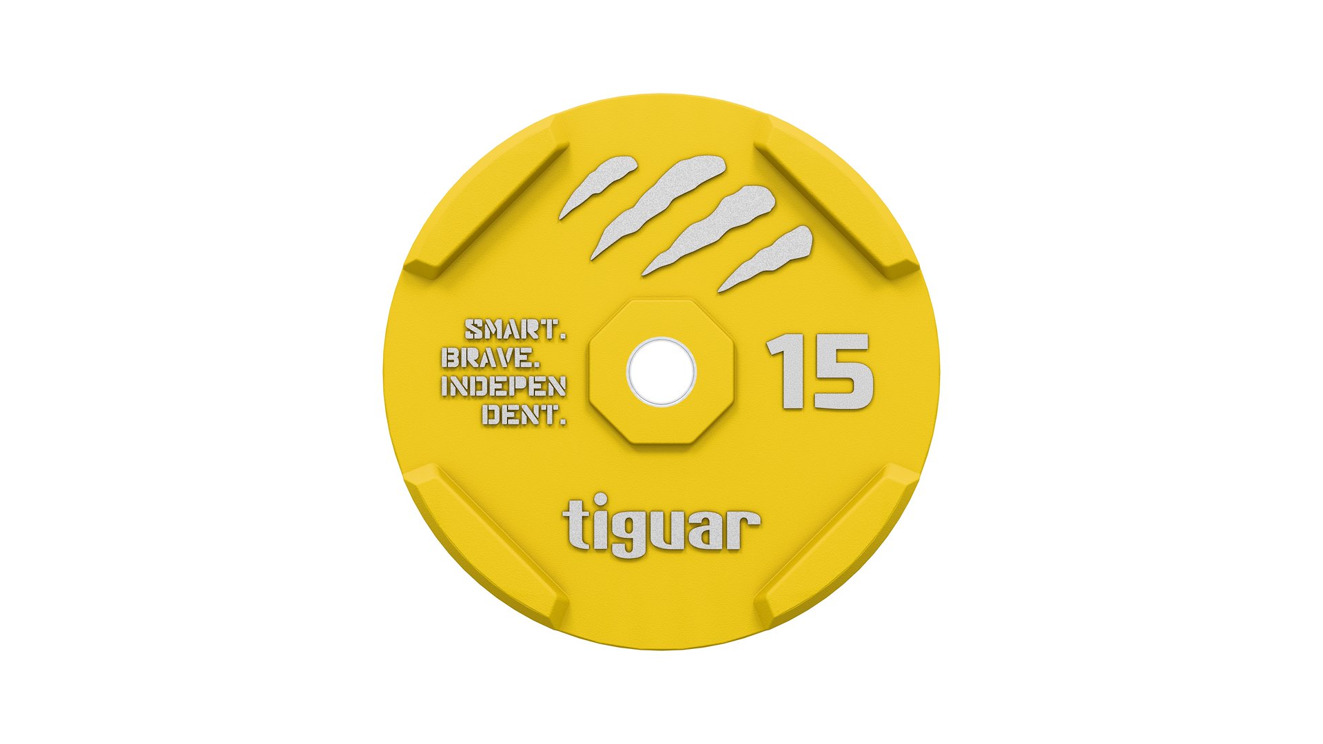 Bumper gumový kotouč 15 kg Tiguar – žlutý