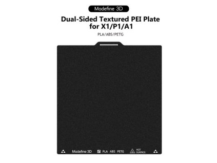 Modefine 3D černý oboustraný zrnitý PEI plát pro Bambu Lab X1, P1, AI