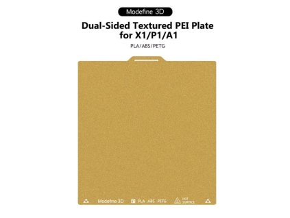 Modefine 3D zlatý oboustraný zrnitý PEI plát pro Bambu Lab X1, P1, AI