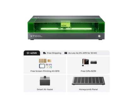 xTool S1 zavřená diodová laserová gravírka 40W basic kit