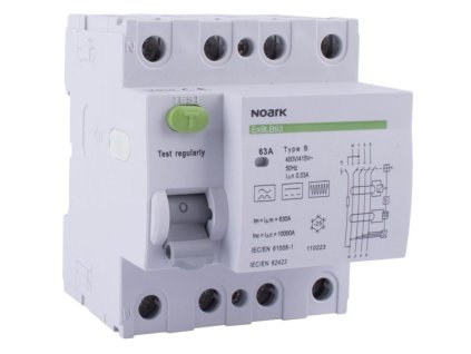 Proudový chránič NOARK Ex9LB63 3P+N 40A B 30mA