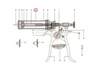 Válec skleněný pro poloautomat Roux-Revolver, 50 ml