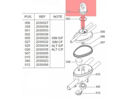 Závěsný šroub pro sběrač Vanguard