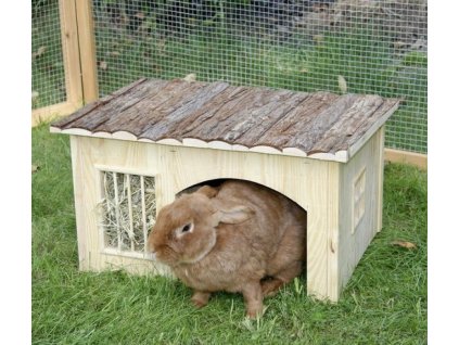 Domek pro králíky, s jeslemi na seno - 54/41/30 cm