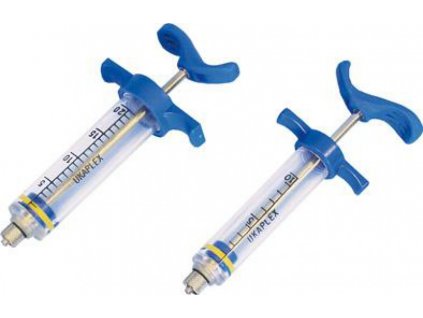 Injekční stříkačka NYLON modrá - plastové madlo