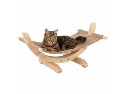 Lehátko houpací SIESTA II, lněná houpačka pro kočky 61x37x329 cm