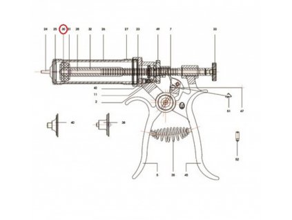 Těsnění pístu Roux-Revolver, 30 ml, 50 ml