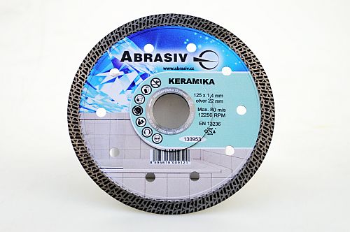 Diamantový rezný kotúč 125x1,4x22,23 KERAMIKA