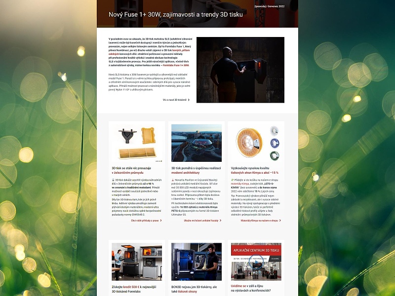 Nový Fuse 1+ 30W, zajímavosti a trendy 3D tisku​