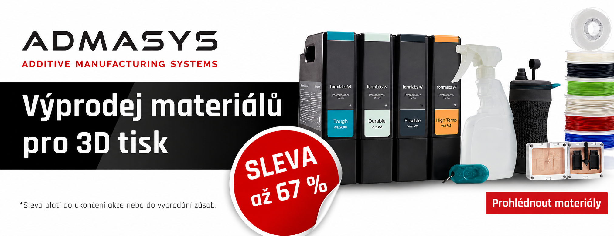 Výprodej materiálů pro 3D tisk