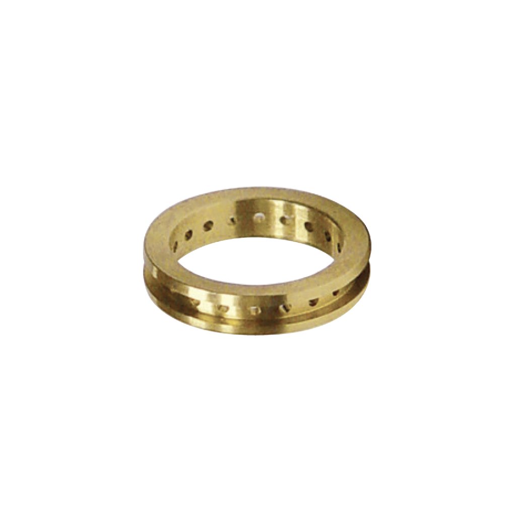 Mosazný prsten k procvičování zasazování do obruby, 20 otvorů pro 3 mm kameny