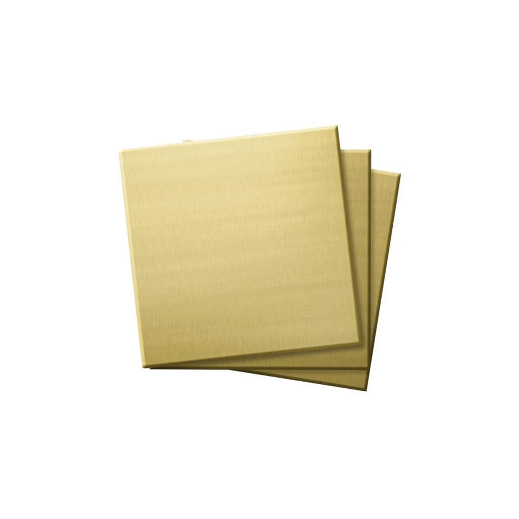 Cvičné desky 50,8x50,8 mm, polotvrdá mosaz, 3 ks